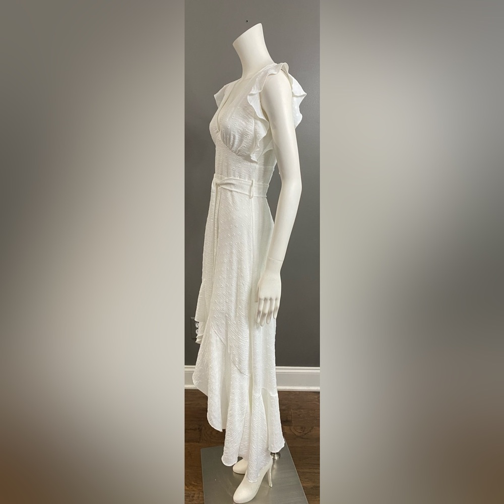 Altar'd State White High-Low Ruffle Midi Dress - Picture 5 of 10
